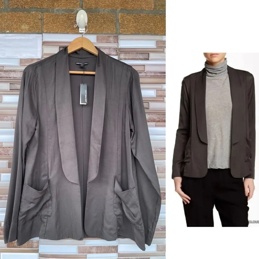 JAMES PERSE Open Front Tuxedo Jacket Blazer WEL2923 Size 3 (L)